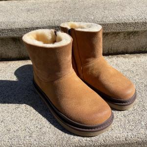 Suede Leather Wool Warm Lined Snow Boots for Women