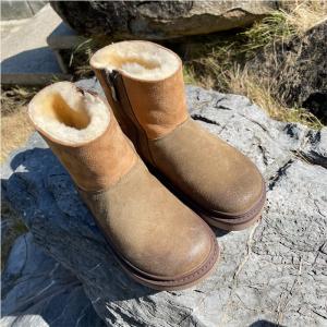 Suede Leather Wool Warm Lined Snow Boots for Women