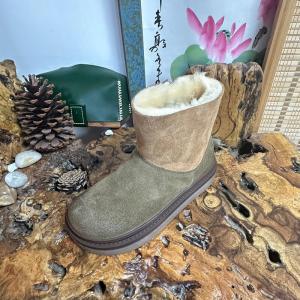 Suede Leather Wool Warm Lined Snow Boots for Women