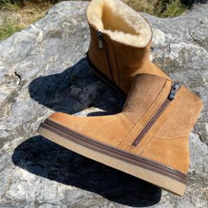 Suede Leather Wool Warm Lined Snow Boots for Women