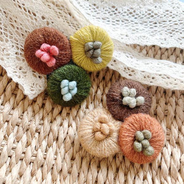 Handmade Cute Embroidered Cotton Crochet Brooch Pin