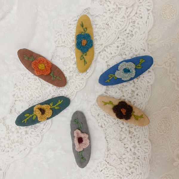 Cottagecore Style Handcrafted Crochet Flowers Hair Clips