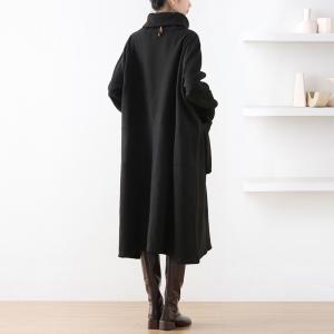 Front Pocket Large Midi Turtleneck Sweatshirt Dress