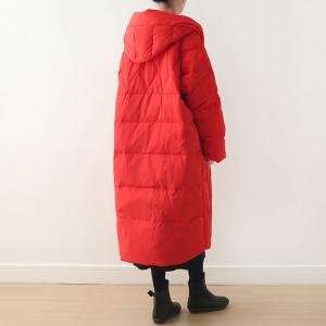 Front Zip Hooded White Duck Down Puffer Coat