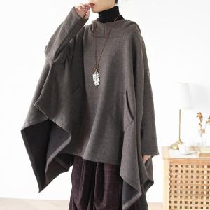 Street Style Asymmetrical Designer Hooded Cape