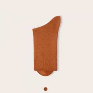 Solid Color Long-Staple Cotton Middle Tube Socks