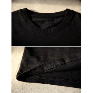 Black Crew Neck Cotton T-shirt for Women