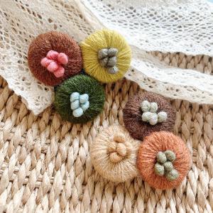 Handmade Cute Embroidered Cotton Crochet Brooch Pin