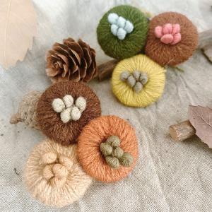 Handmade Cute Embroidered Cotton Crochet Brooch Pin