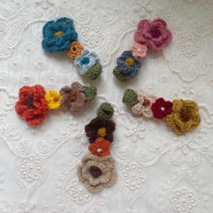 Embroidered Floral Cotton Fabric Covered Hair Clip