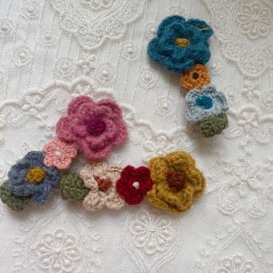 Embroidered Floral Cotton Fabric Covered Hair Clip