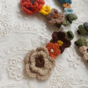 Embroidered Floral Cotton Fabric Covered Hair Clip