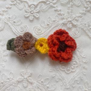 Embroidered Floral Cotton Fabric Covered Hair Clip