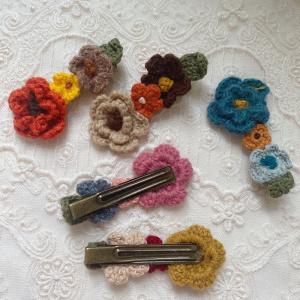 Embroidered Floral Cotton Fabric Covered Hair Clip