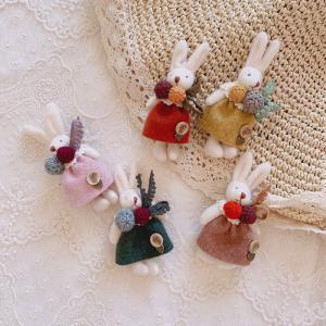 Mori Kei Cute Handmade Bunny Brooch Pin for Girl