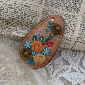 Mori Kei Flowers Embroidery Handcrafted Hair Snap Clip