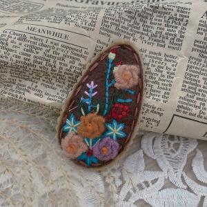 Mori Kei Flowers Embroidery Handcrafted Hair Snap Clip