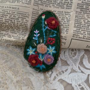 Mori Kei Flowers Embroidery Handcrafted Hair Snap Clip