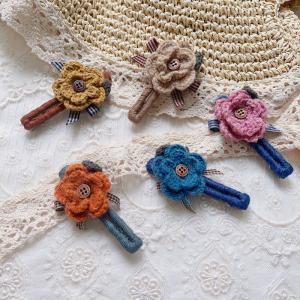 DIY Hand Crochet Flowers Hair Barrettes for Her