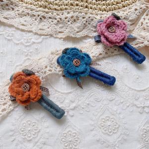 DIY Hand Crochet Flowers Hair Barrettes for Her