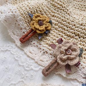 DIY Hand Crochet Flowers Hair Barrettes for Her