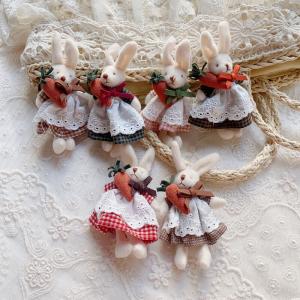 Handmade Cartoon Kawaii Rabbit with Carrot Brooch Pin
