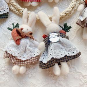 Handmade Cartoon Kawaii Rabbit with Carrot Brooch Pin