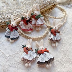 Handmade Cartoon Kawaii Rabbit with Carrot Brooch Pin