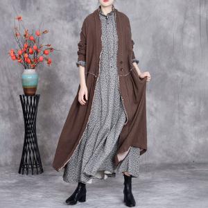 Fringed Edges Linen Loose Casual Cardigan