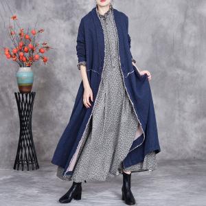 Fringed Edges Linen Loose Casual Cardigan