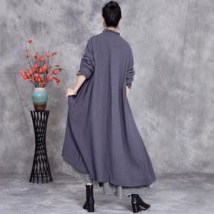 Loose High Waist Cotton Linen Long Shacket