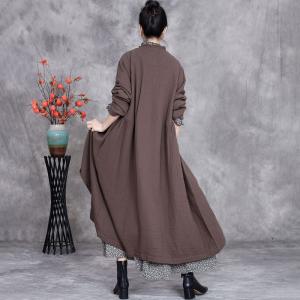 Loose High Waist Cotton Linen Long Shacket