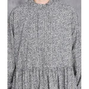 Stand Collar Empire Waist Floral Spring Dress
