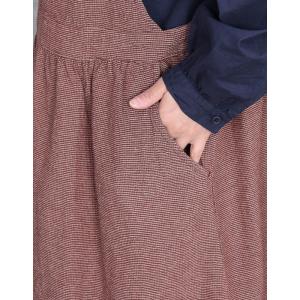 Cotton Linen V-Neck Empire Waist Summer Jumper Dress