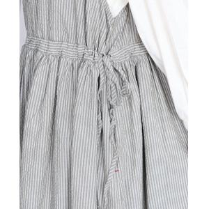 Summer U-Neck Cotton Linen Striped Jumper Dress