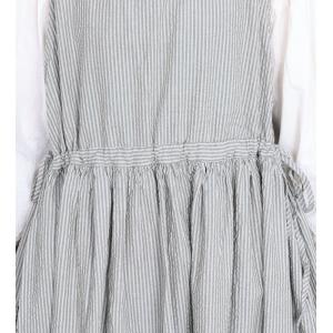 Summer U-Neck Cotton Linen Striped Jumper Dress