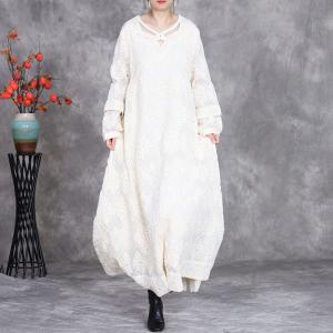 Puff Sleeve Crochet Embroidered Boho Dress