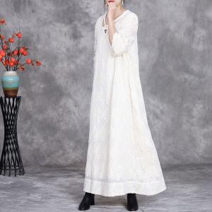 Puff Sleeve Crochet Embroidered Boho Dress