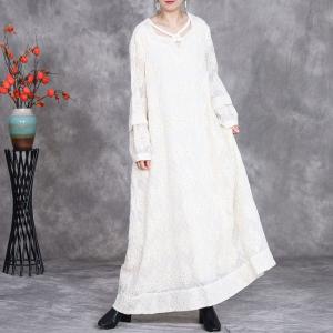 Puff Sleeve Crochet Embroidered Boho Dress