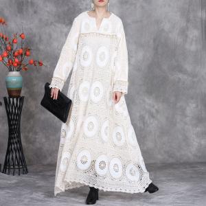 Hollow Out Embroidery Elegant Wedding Guest Dress
