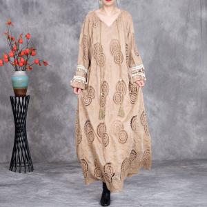 Boho Style Crochet Tassel Beach Maxi Dress