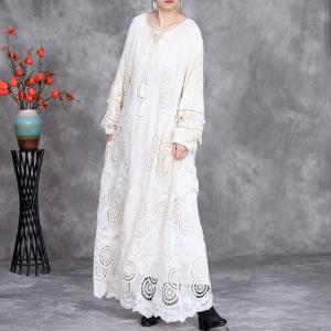 Boho Style Crochet Tassel Beach Maxi Dress