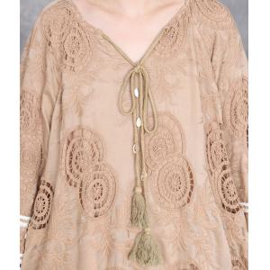 Boho Style Crochet Tassel Beach Maxi Dress