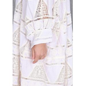 V-Neck Crochet Plus Size Boho Wedding Dress