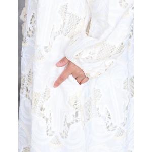 Fringed Collar Crochet Lace Linen White Boho Dress