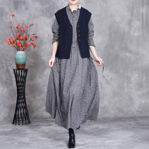 Senior Women Twist Knit Vest Sweater