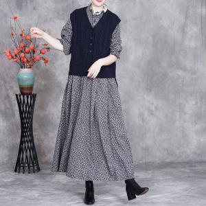 Senior Women Twist Knit Vest Sweater