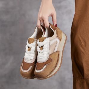 Round Toe Suede Leather Casual Comfy Trainers