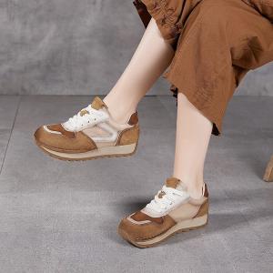 Round Toe Suede Leather Casual Comfy Trainers