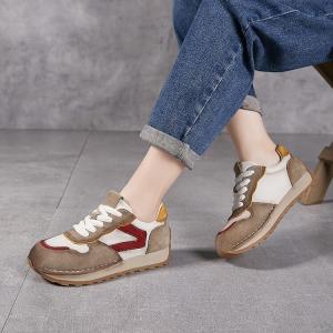 Round Toe Suede Leather Casual Comfy Trainers